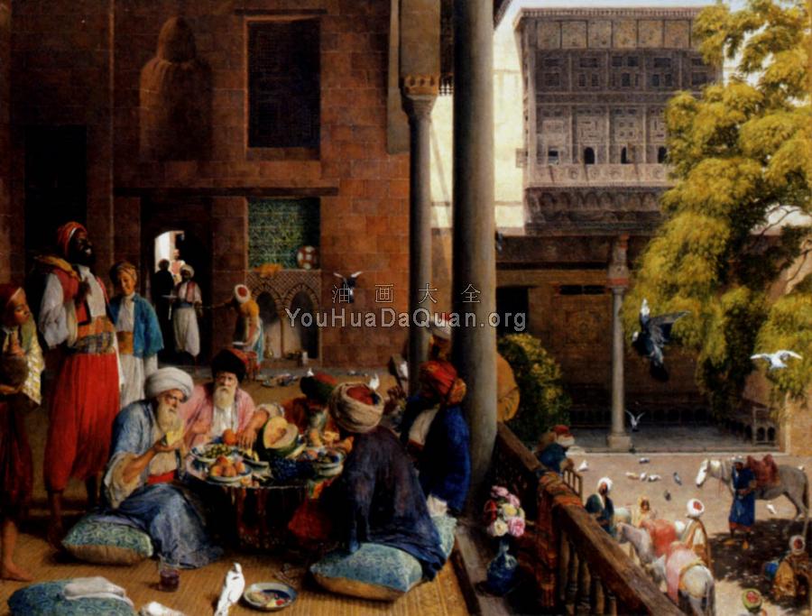 The midday meal, Cairo - 约翰·费德里克·里维斯